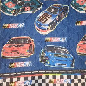 Nascar Blue and Red Racing Quilt